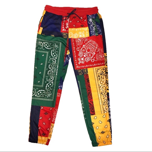 Reason Other - Men’s “Colorful Bandana” Track Pants. Size S, M, L, and XL.
